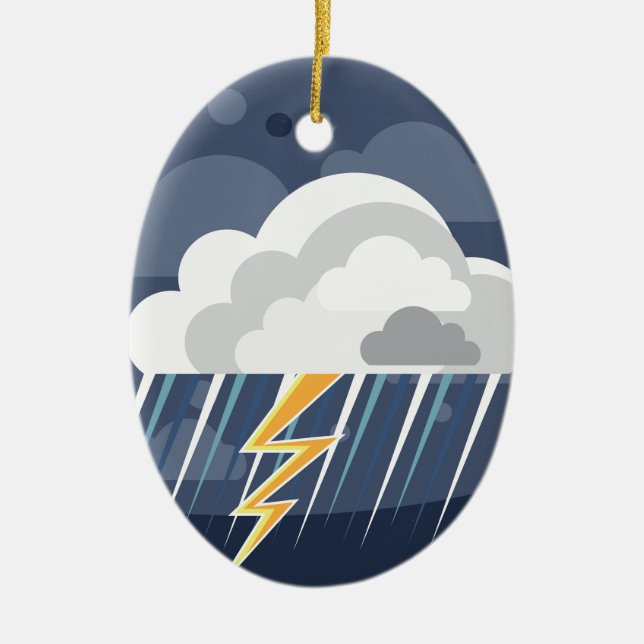 Severe Weather Storm Icon Ceramic Ornament (Front)