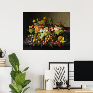 Severin Roesen Abundant Fruit Still Life Art Poster