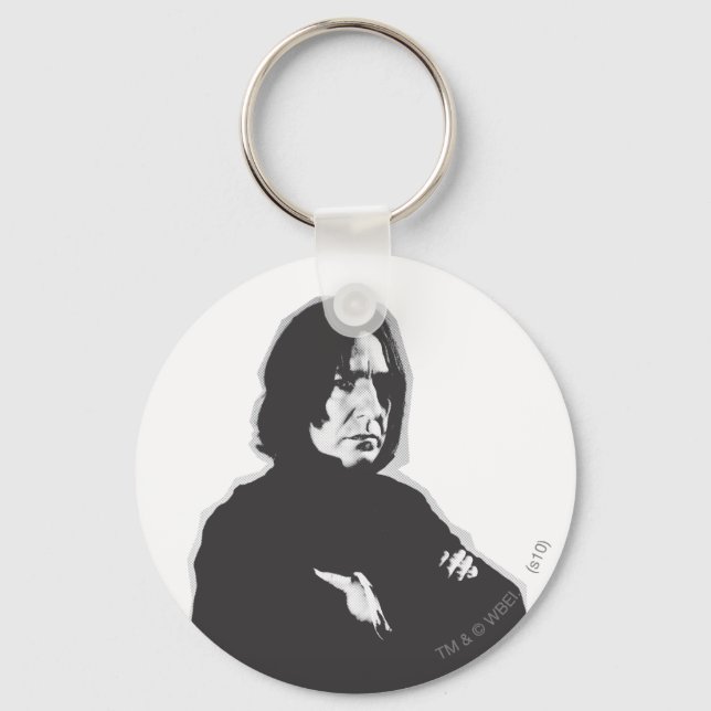 Severus Snape Arms Crossed B-W Key Ring (Front)
