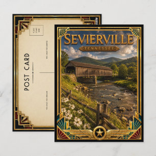 Sevierville Tennessee Vintage Art Deco Golden Age Postcard