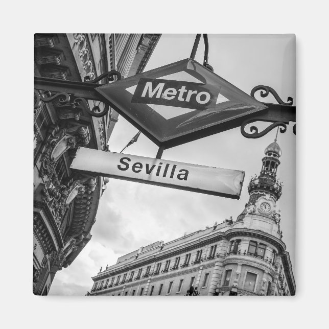 Sevilla Metro Magnet: Madrid Magnet (Front)