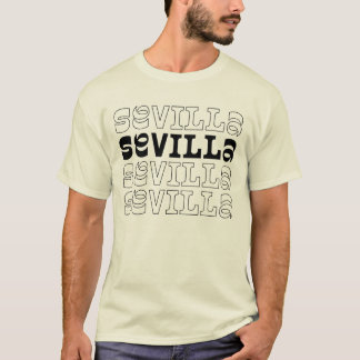 Sevilla Spanish City Repeated Typography logo T-Shirt