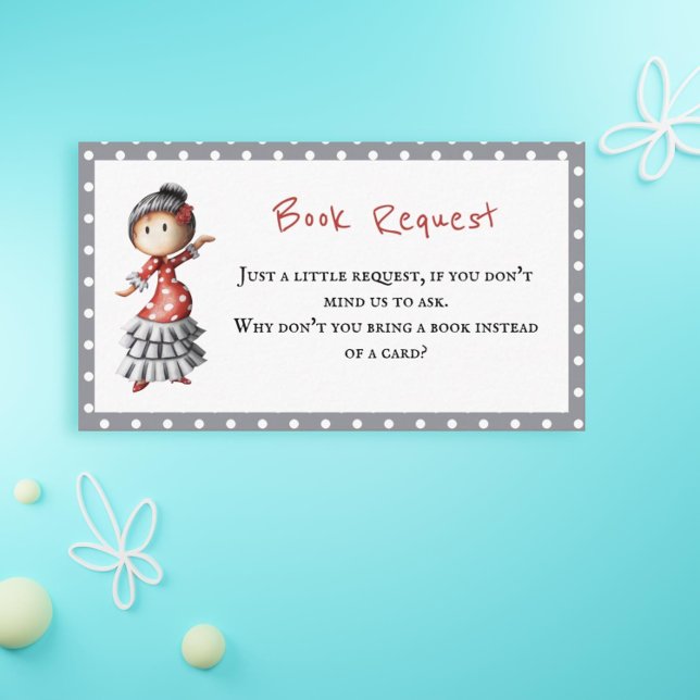 Sevillana Dancer Baby Shower Book Request Enclosure Card (Creator Uploaded)