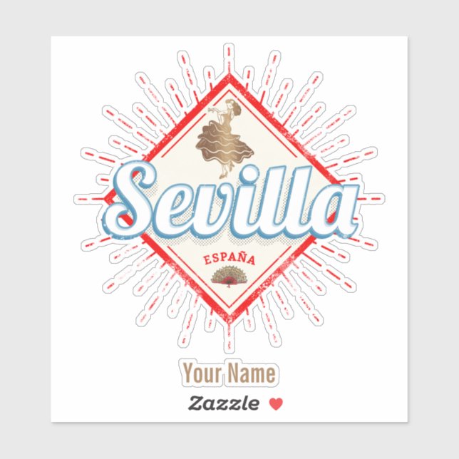 Seville Andalusia Spain Retro Flamenco Vintage (Sheet)