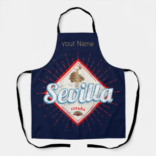 Seville Andalusia Spain Retro Flamenco Vintage Apron