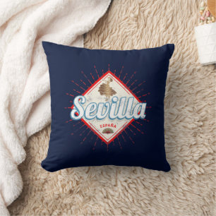 Seville Andalusia Spain Retro Flamenco Vintage Cushion
