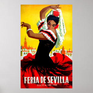 Seville festival, Spanish dancer, woman, tradition Poster