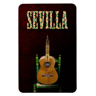 SEVILLE. Flamenco guitar with Giralda of Seville Magnet