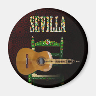 SEVILLE. Flamenco guitar with Giralda of Seville Magnet