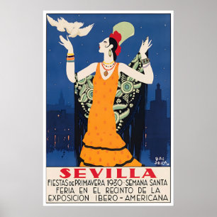 Seville Print Spain Travel Poster Spanish Art