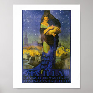 Seville Spain 1925 Flamenco Dancer Poster