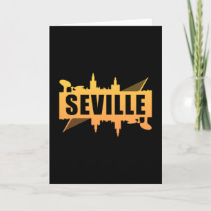 Seville Spain City Skyline Cityscape Funny Gift Card
