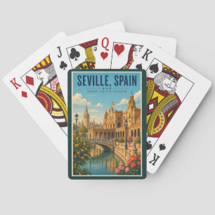 Seville Spain Illustration Travel Art Vintage Playing Cards