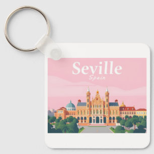 Seville Spain Plaza de Espana Pastel Travel Key Ring