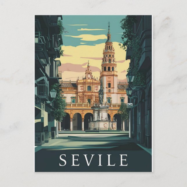 Seville Spain Travel Retro Postcard (Front)