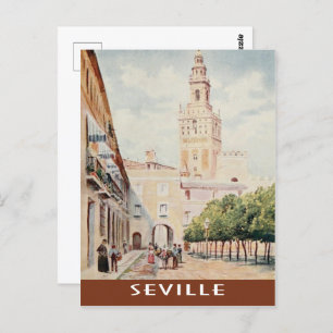 Seville, Spain vintage plaza Postcard