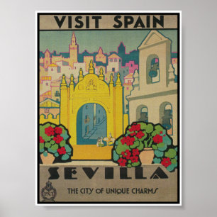 Seville Spain Vintage Travel Poster