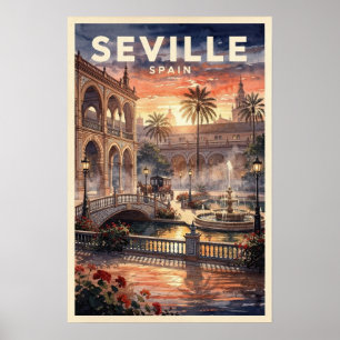 Seville Spain Vintage Travel Poster