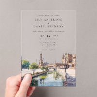 Seville Spain Watercolor Destination Wedding