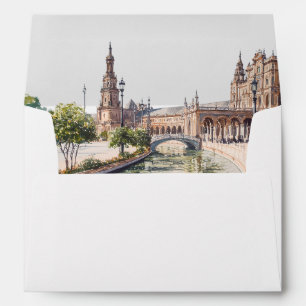Seville Spain Wedding Return Address Envelope