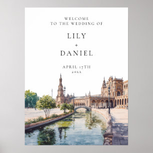 Seville Spain Wedding Welcome Sign
