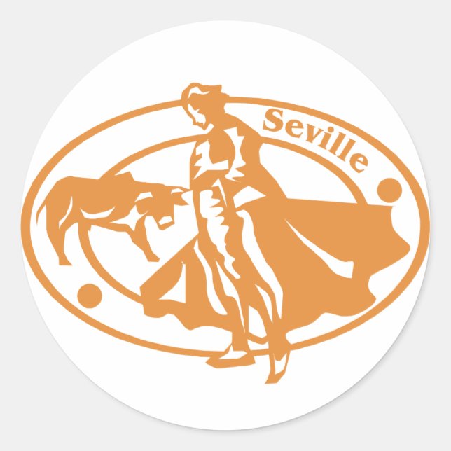 Seville Stamp Classic Round Sticker (Front)