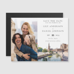 Seville Wedding Photo Save The Date Magnetic Invitation