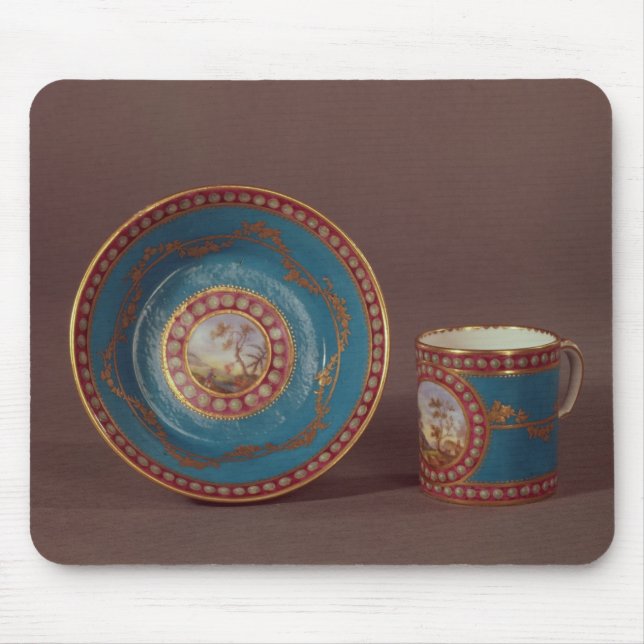 Sevres bleu celeste coffee cup and saucer, c.1780 mouse pad (Front)