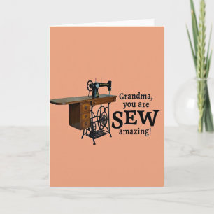 Sew Amazing Grandma Peach Card