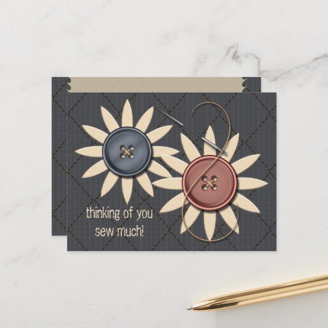 Sew and Sew Postcard (Front/Back In Situ)