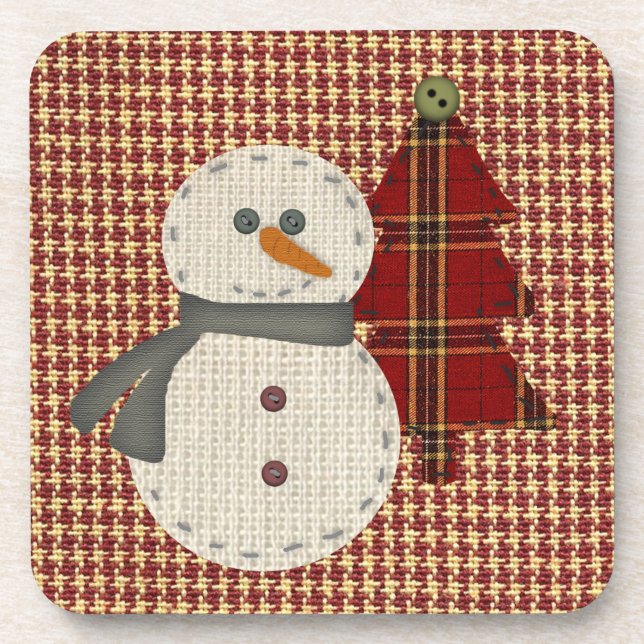 Sew Christmas Cork Coaster (Front)