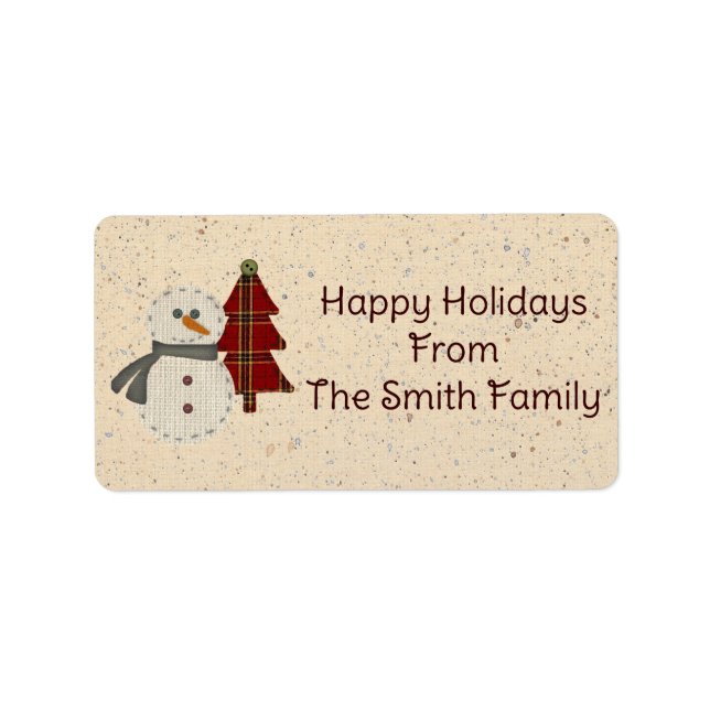 Sew Christmas Snowman Label (Front)