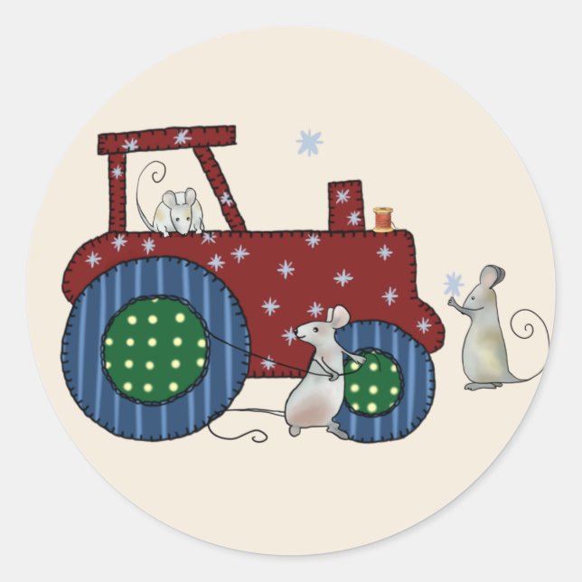 sew classic round sticker (Front)
