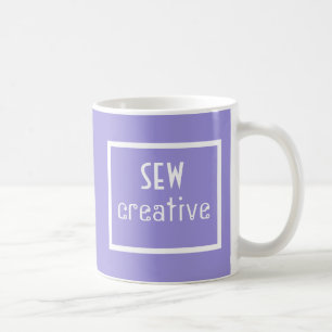Sew Creative Sewing Words Purple Coffee Mug