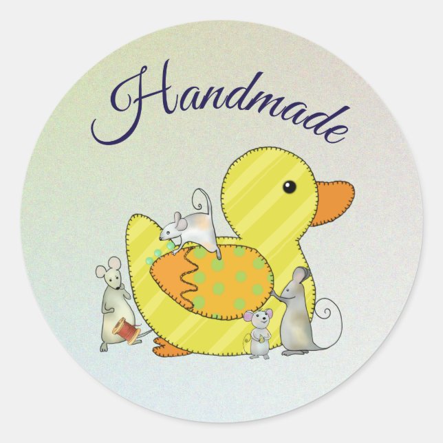sew duck classic round sticker (Front)