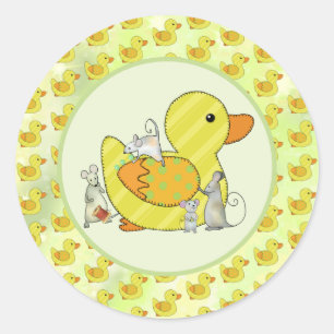 sew duck classic round sticker