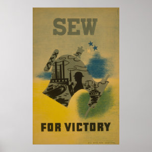 Sew For Victory Vintage WPA Poster