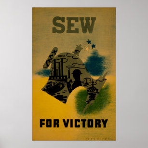 Sew For Victory WPA Vintage Poster