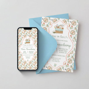 Sew In Love! Embroidery, Floral Bridal Shower Invitation