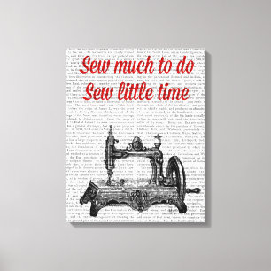Sew Little Time Illustration Canvas Print