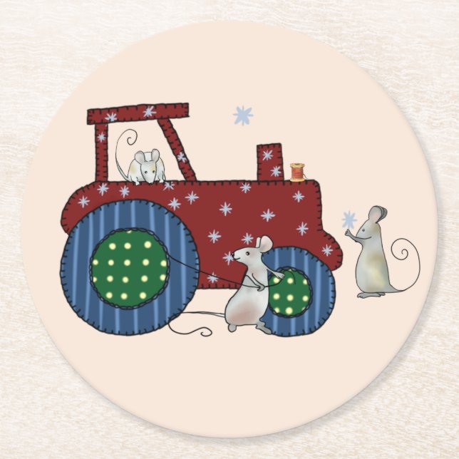 sew  round paper coaster (Front)