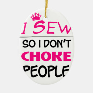 sew, sewing woman love ceramic ornament