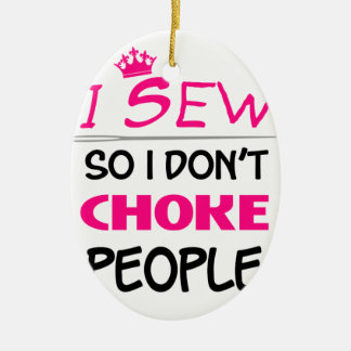 sew, sewing woman love ceramic ornament