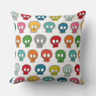 sew skully white cushion