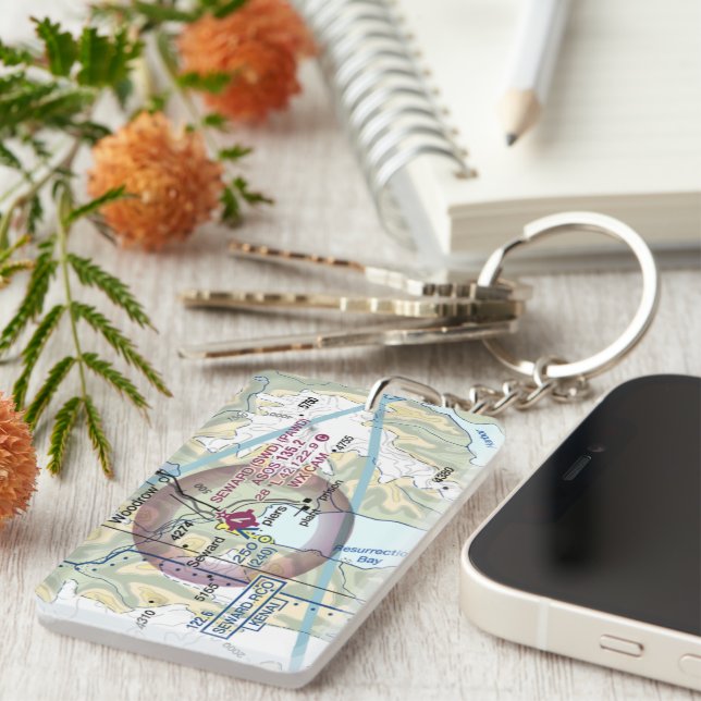 Seward Airport chart / diagram Key Ring (Front Right)