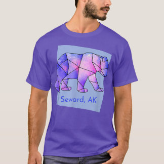 Seward AK Galaxy Bear Abstract Geometrical Animal  T-Shirt