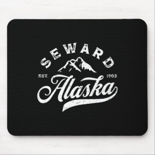 Seward Alaska Ak Vintage Mountains Family Vacation Mouse Pad