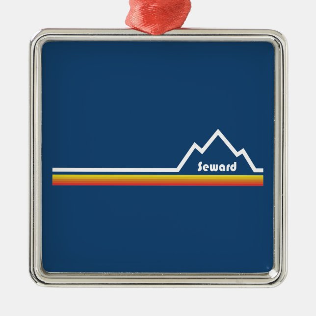 Seward Alaska Metal Ornament (Front)