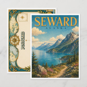 Seward Alaska Resurrection Bay GeoSaga Postcard
