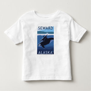 Seward, AlaskaOrca and Calf Scene Toddler T-Shirt